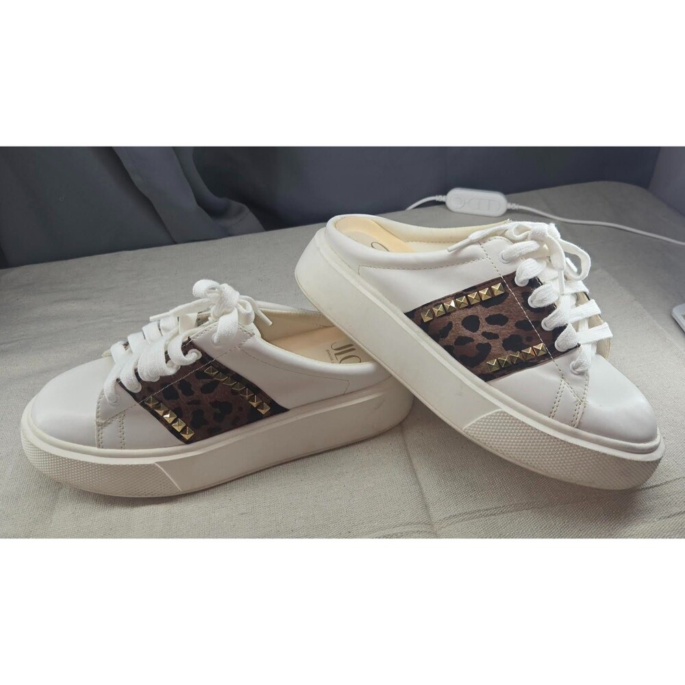 J LO Jennifer Lopez White Eydie Mule Sneaker, Size 6 preowned